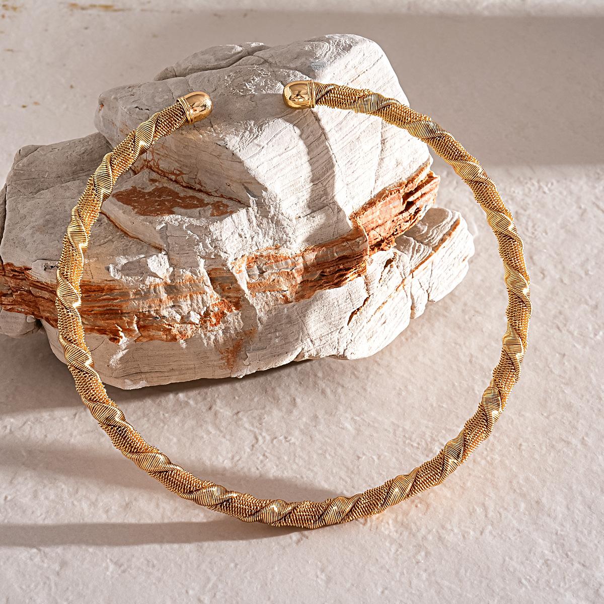 Wrapped Circular Geometric Collar Necklace Women Jewelry Accessory