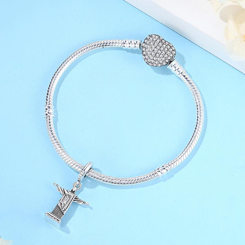 925 Silver Charms Camera Suitcase London Bus Love Beads Fit Bracelets Necklaces Jewelry For Women