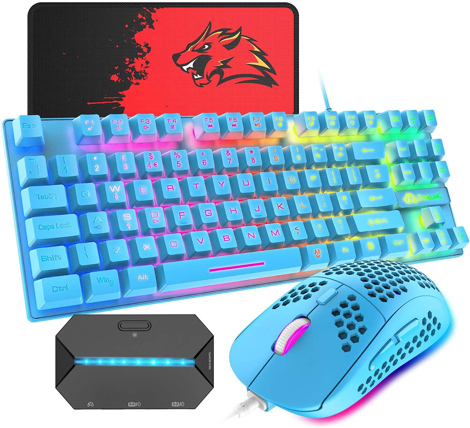 

Gaming Keyboard with Mouse 88 LED USB Perfect for Gamers and 6400DPI Gaming Mouse with Mouse Japanese Instruction Manual Compatible with PC PS4 T2