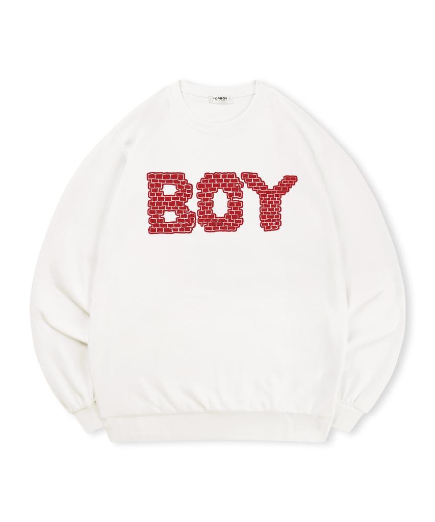 TOPBOY [Non-Fleece Or Fleece] Brick Boy Printed Sweatshirt (C Type)