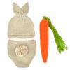 Rabbit Knit Hat Set for Perfect for Baby 100th Day and Commemorative Newborn Includes a Rabbit Knit and [GIOECRY] Set, 3-Piece Newborns, Photoshoots,