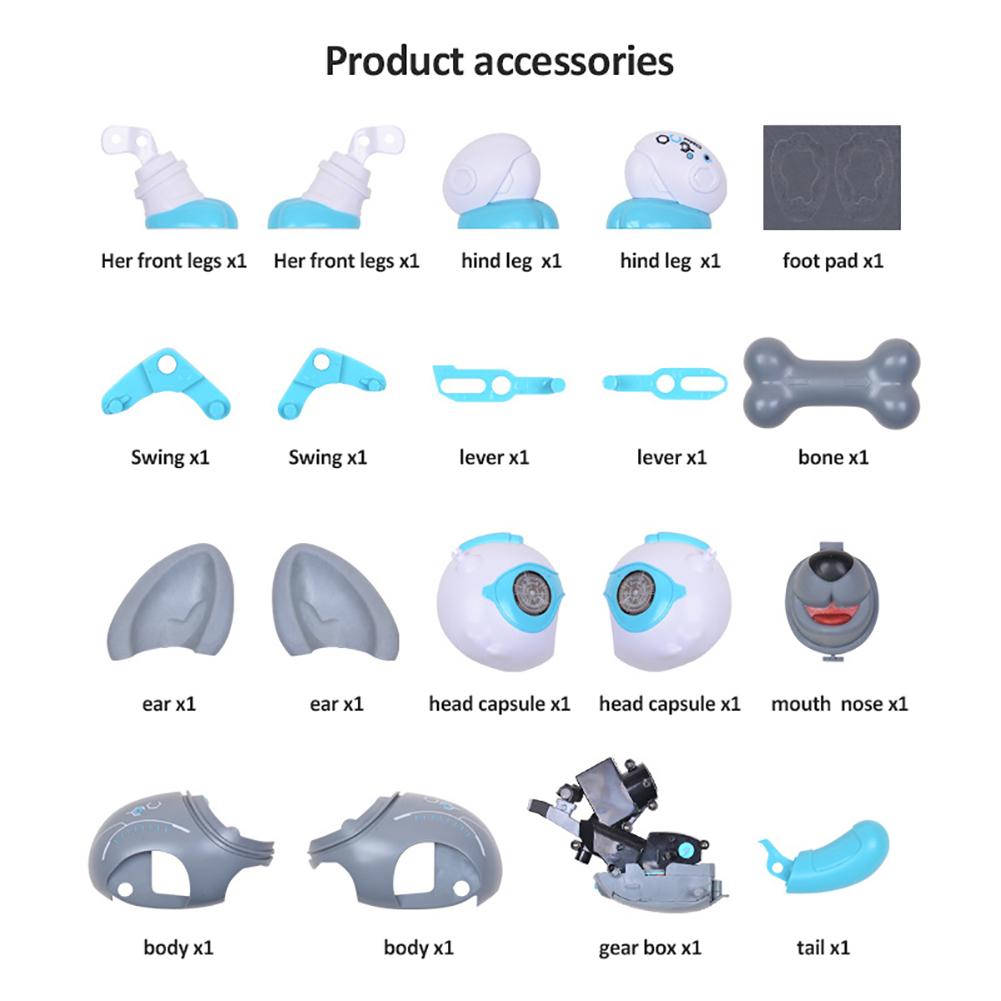 Jucării pentru câini robot, electronice DIY Pet Dog-Touch Control, Control vocal Interactiv Cățeluș pentru copii Cadouri de aniversare