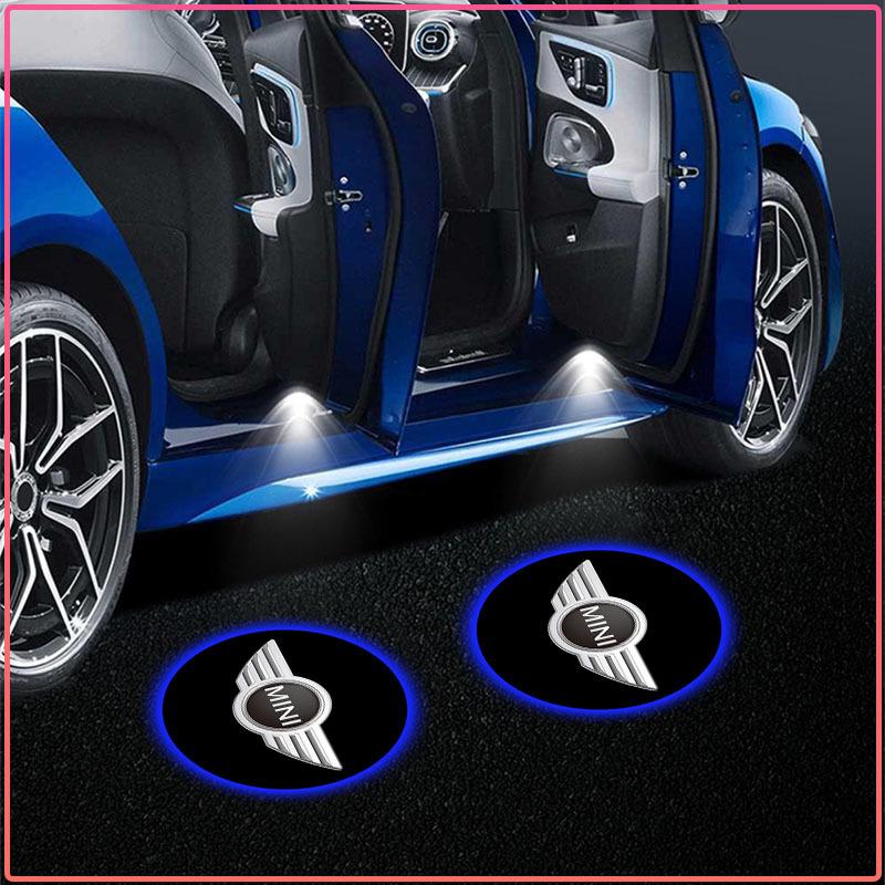 2Pcs Auto LED Door Welcome Projector Lights Wireless Ghost Shadow Step Light For MINI Cooper Fridge One S F56 R57 R58 R60 JCW Countryman Clubman