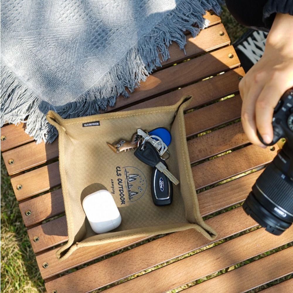 Square Shape Portable Storage Box Portable Folding Folding Storage Tray Outdoor Camping