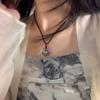 Traditional Chinese Character Good Luck Pendant Necklace Adjustable Rope Peace Buckle Pendant Clavicle Chain Jewelry