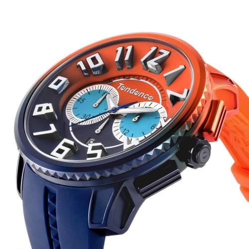 Tendence Gulliver De Color 51mm Men's Watch TY146104, Dark Blue/Orange Dial, Aluminum, Mineral Glass, Quartz Movement