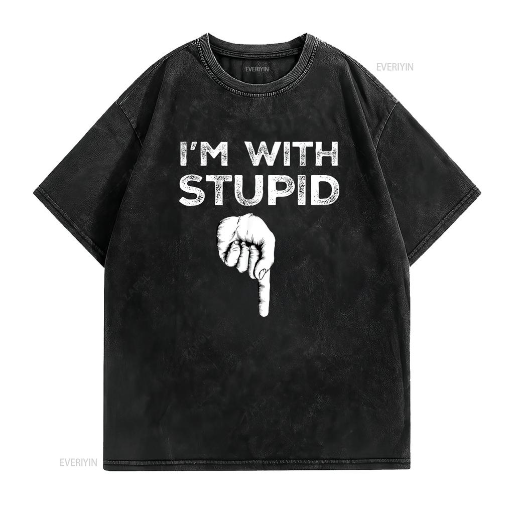 I M With Stupid Down Arrow Funny Dirty Offensive Rude Joke T Shirt Black Medium Vintage Washed Soft Homme Stretched Stylish