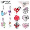 Charm-Anhänger Charms Plata Original Romantische Rosen-Perlen-Anhänger Ideal Für Charm-Armbänder Kupfer-Armbänder Perlen-Anhänger Schmuckherstellung Geschenk für Frauen