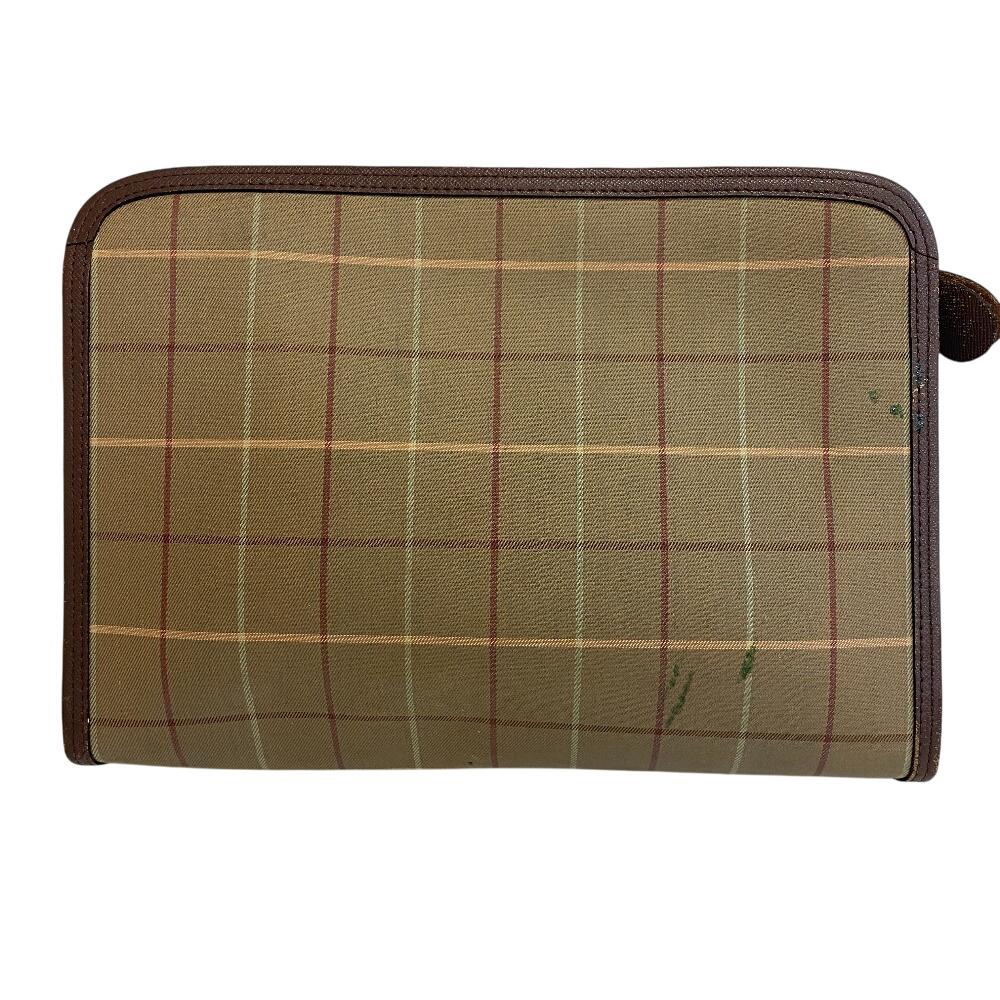 Burberrys Pouch clutch bag Mega check canvas Clutch bag beige canvas unisex Used