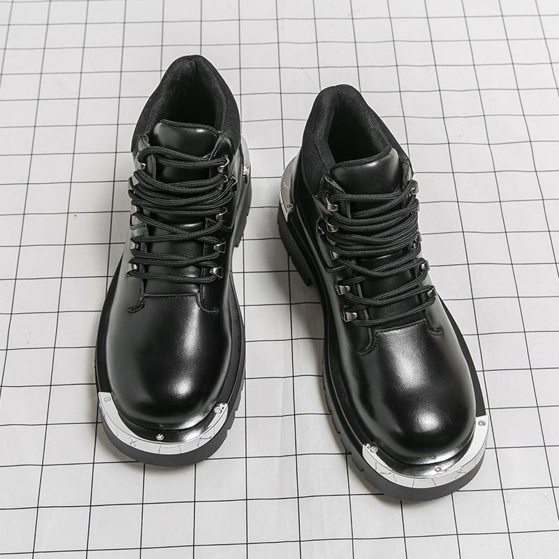 

Модные мужские кожаные ботинки на толстой подошве, удобные, брендовые, уличный стиль, кожаные повседневные ботинки, уличные мужские ботинки для поездок на работу 46