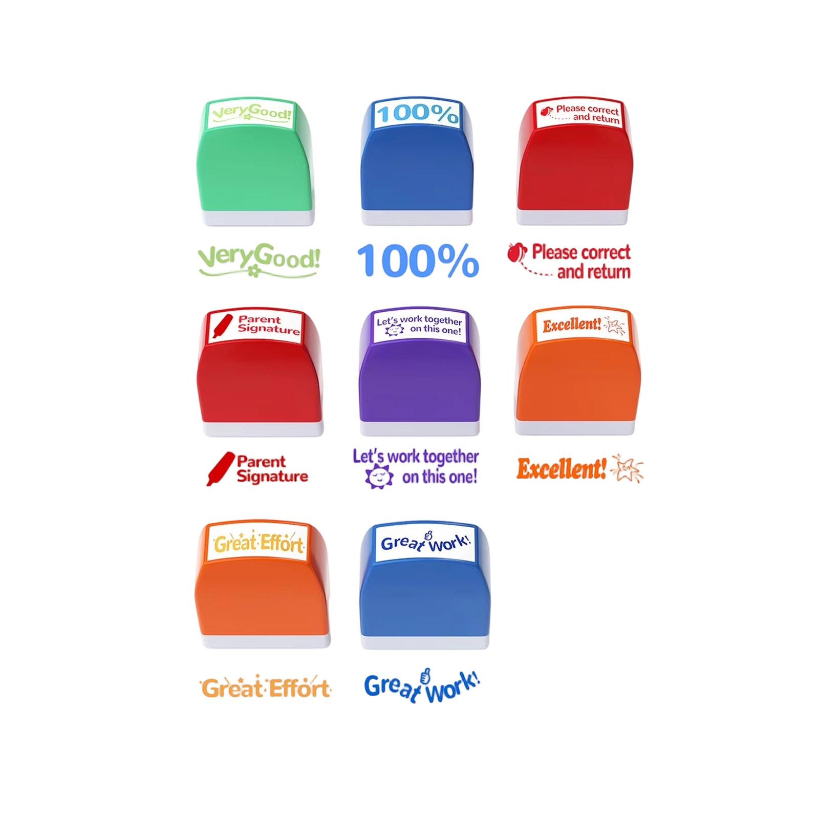 

Teacher Stamp Set Self Inking Motivational Stamps for Classroom Use Encouragement Stamps for Teachers Signature Stamps for Grading and Feedback one size