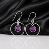 Amethyst  Gemstone 925 Sterling Silver Handcrafted Jewelry Round Earrings For Her EE-5-6