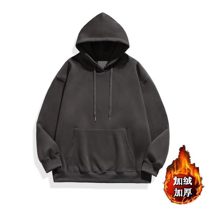 Fleece thickened sweater for men and women of the same 400g heavy Chinese cotton ins loose hooded autumn and winter clothes
