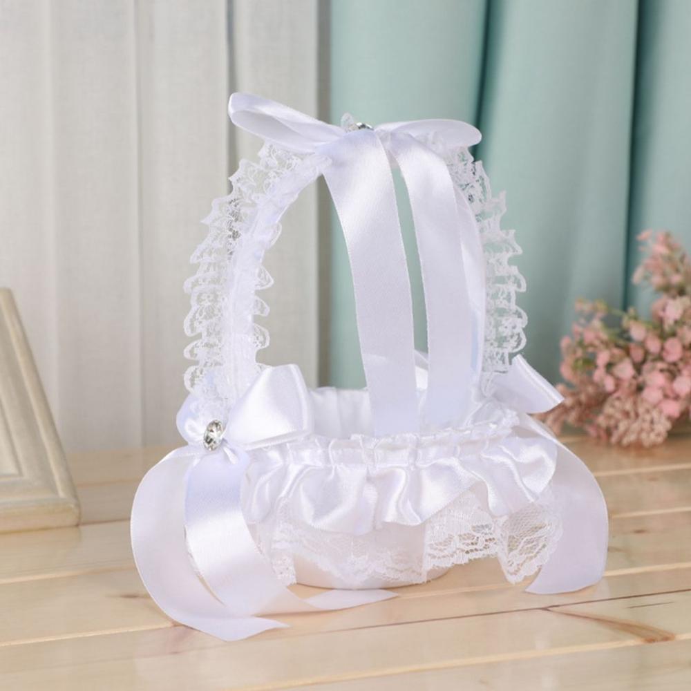 Lace Bridal Gift Western Wedding Party Decor Flower Girl Basket Flower Basket Wedding Supplies