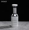 Nordic Black and White Striped Creative Ceramic Vase Geometric Craft Ornaments Room Decoration Accessories  Home Decor