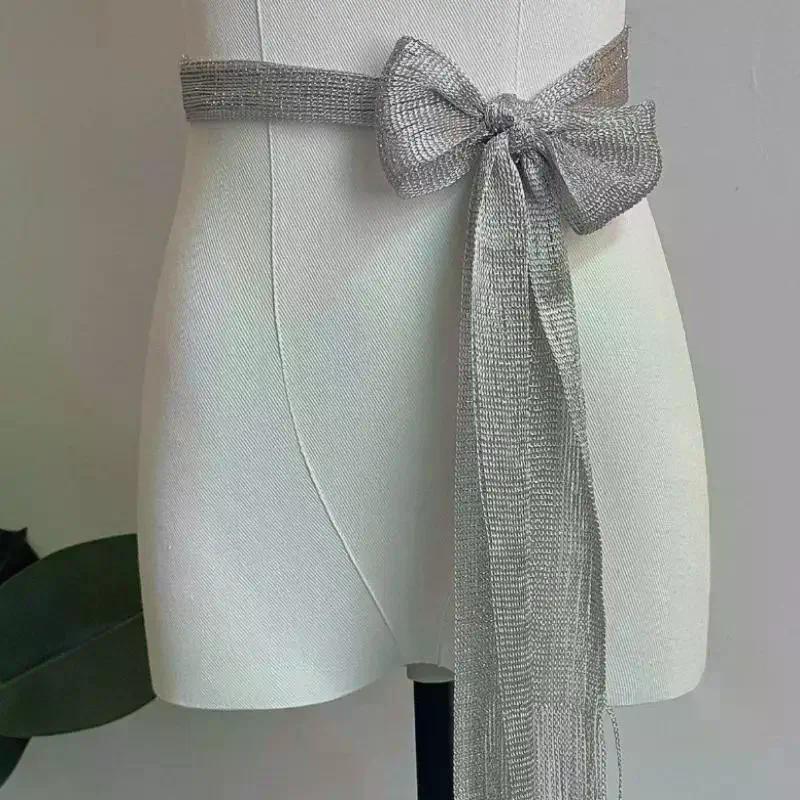 Fringe Tassel Fabric Scarf Long Flowy Solid Color Waist Sash Cape Belt Oriental Fashion Elegant Vacation Accessory
