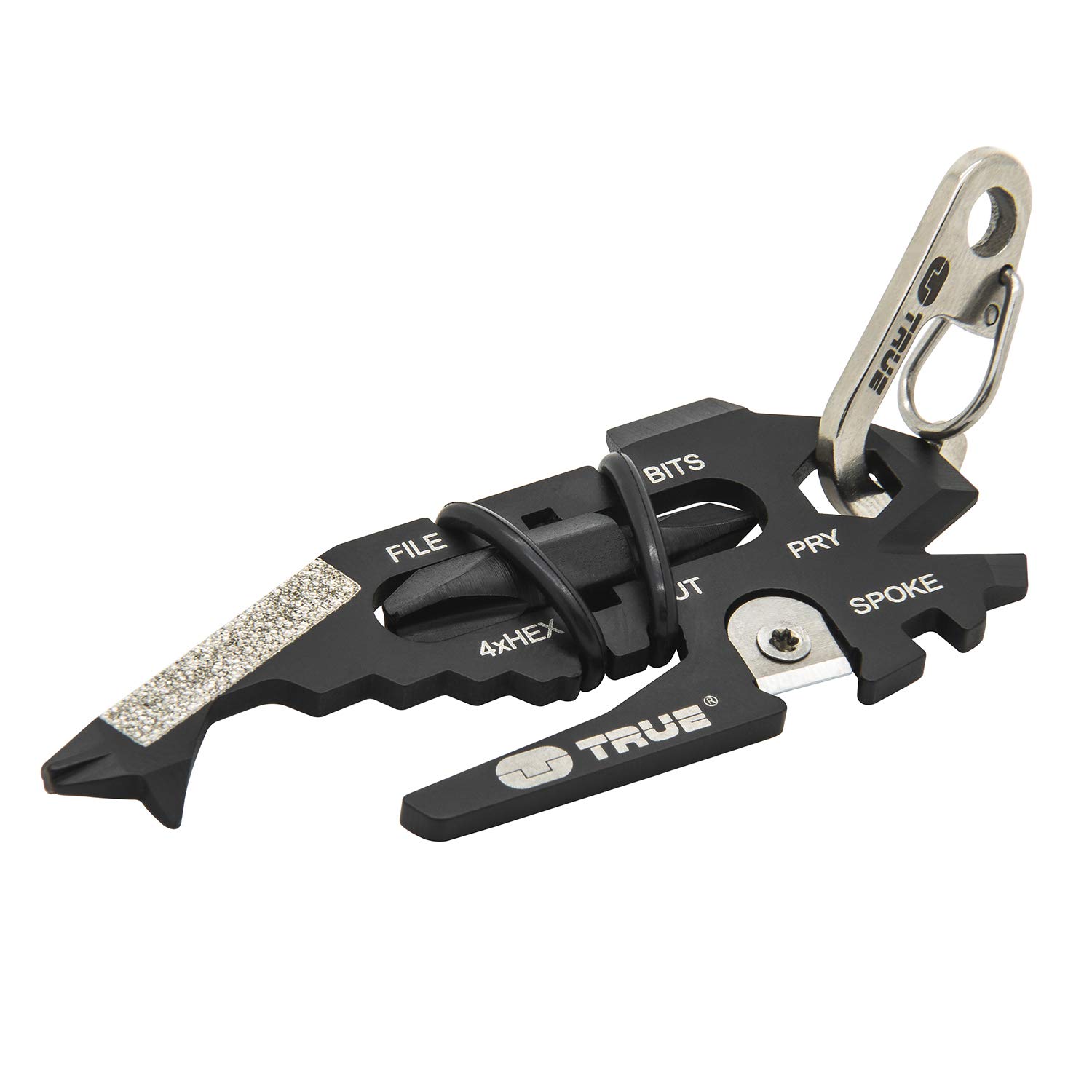 

TRUE UTILITY FISHFACE with Keyring and Carabiner 18-in-1 Multi-Tool чорний