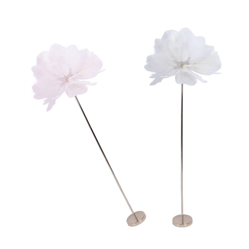 Ostrich Plume Floor Lamp Iron Art 61 Inch LED USB Stepless Dimmable Modern Decorative Standing Lamp 