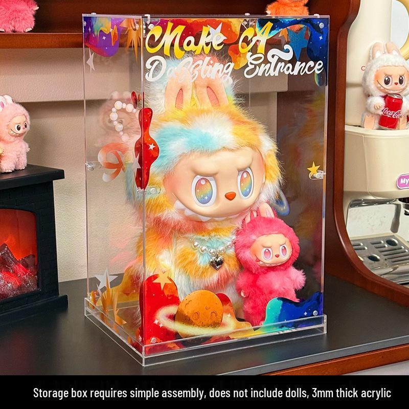 Labubu Treasure Vault Acrylic Display Box - Dustproof and Transparent for Trendy Toy Storage