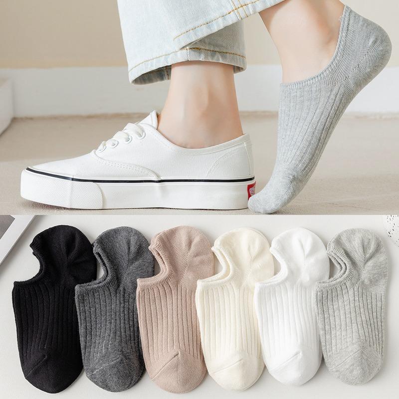 Female Spring and Summer Thin Cotton Non Slip Shallow Mouth Invisible Heel Socks