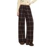 Women's American Retro Plaid Wide-Leg Casual Pants