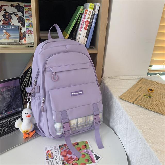 Женский рюкзак школьные сумки большой емкости для девочек-подростков женские новые трендовые женские рюкзаки женский милый рюкзак детские студенческие рюкзаки One Size фиолетовый 3339₽