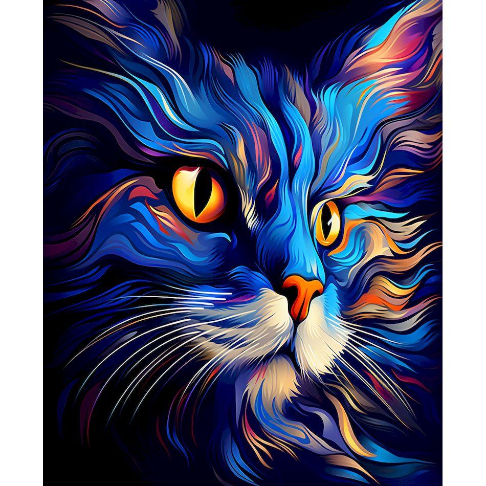 CHENISTORY Paint By Numbers Colorful Cat Animal Acrylic Drawing Canvas Wall Art Oil Painting By Numbers DIY Home Decoration