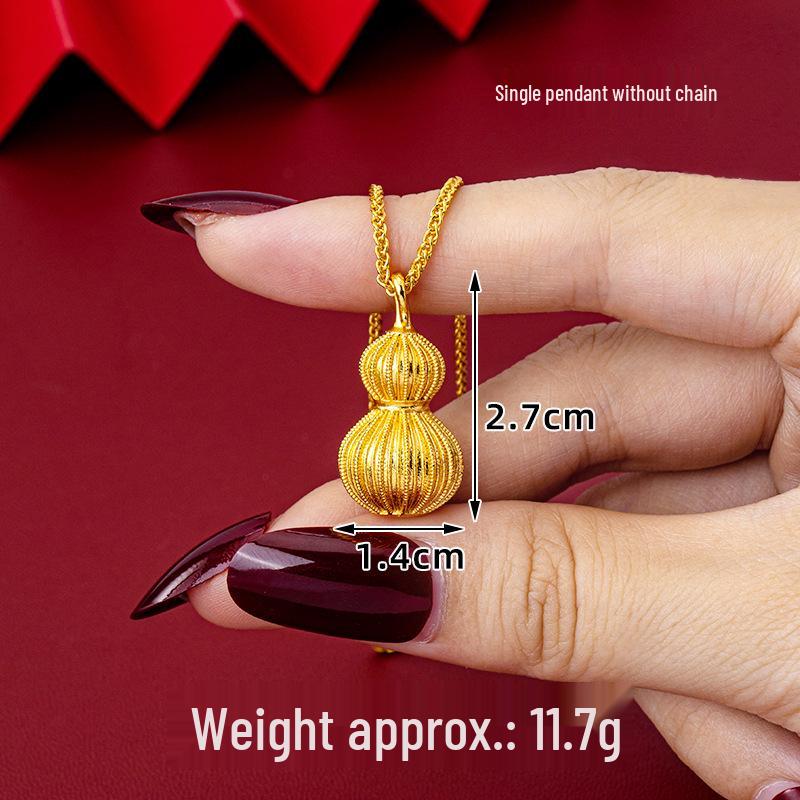 

Винтажное филигранное ожерелье с подвеской в виде тыквы: Женское вьетнамское песочное золото, придворный стиль, стойкое сохранение цвета