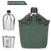 2pcs 1000ml 600ml Stainless Steel Military Canteen Cup Set with Cover Bag for Outdoor Camping