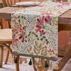Colorful Flower Jacquard Table Runner with Tassel Kitchen Dining Table Decoration Embroidered Table Runner for Home Party Decor