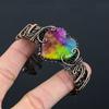 Natural Rainbow Solar Quartz Gemstone Copper Wire Wrap Bangle Adjustable z1E54