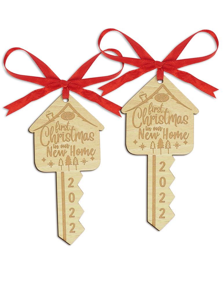 Darling Souvenir Made With Love Home Sweet Home Personalized Wood Ornament Housewarming Gift Christmas Tree Decoration Pack of