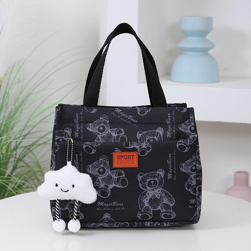 Large Cartoon Oxford Cloth Lunch Tote Bag - Thickened for Work & Commute