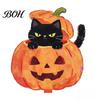 Decorative Wood Crafts Halloween Wooden Ghost And Pumpkin Black Cat Ornaments, Retro Indoor Party Ornaments Cartoon Tabletop Centerpiece Decorations