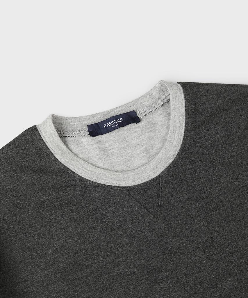 PANICALE Charcoal Soft Color Block Round T-Shirt