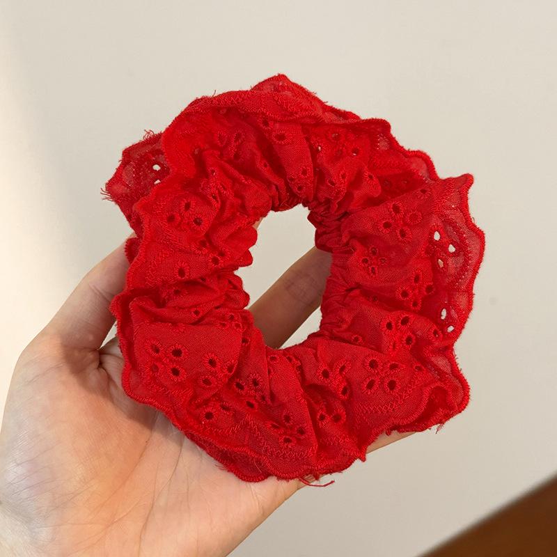 Korean Style Spring/Summer Floral Intestine Hair Scrunchie for Women – Elegant Ponytail Tie and Mori Girl Accessory.