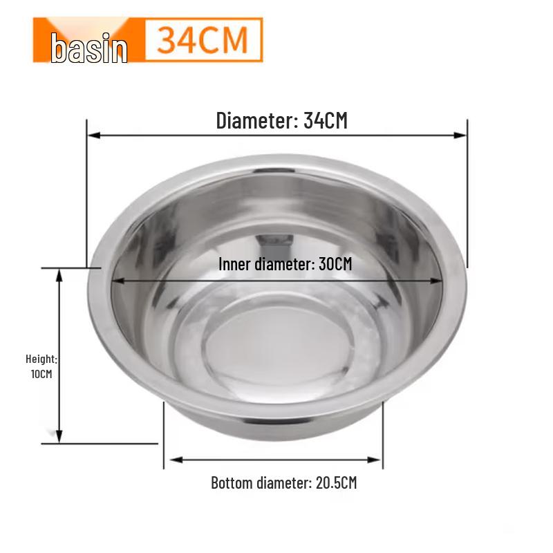 SIFAR 34cm Thickened Stainless Steel Soup Bowl Set (10-Pack)