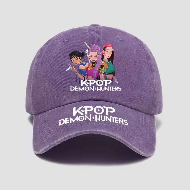Demon Hunter Girls' Printed Baseball Cap, Retro Baseball Cap, Casual Cotton Sports Washed Cap