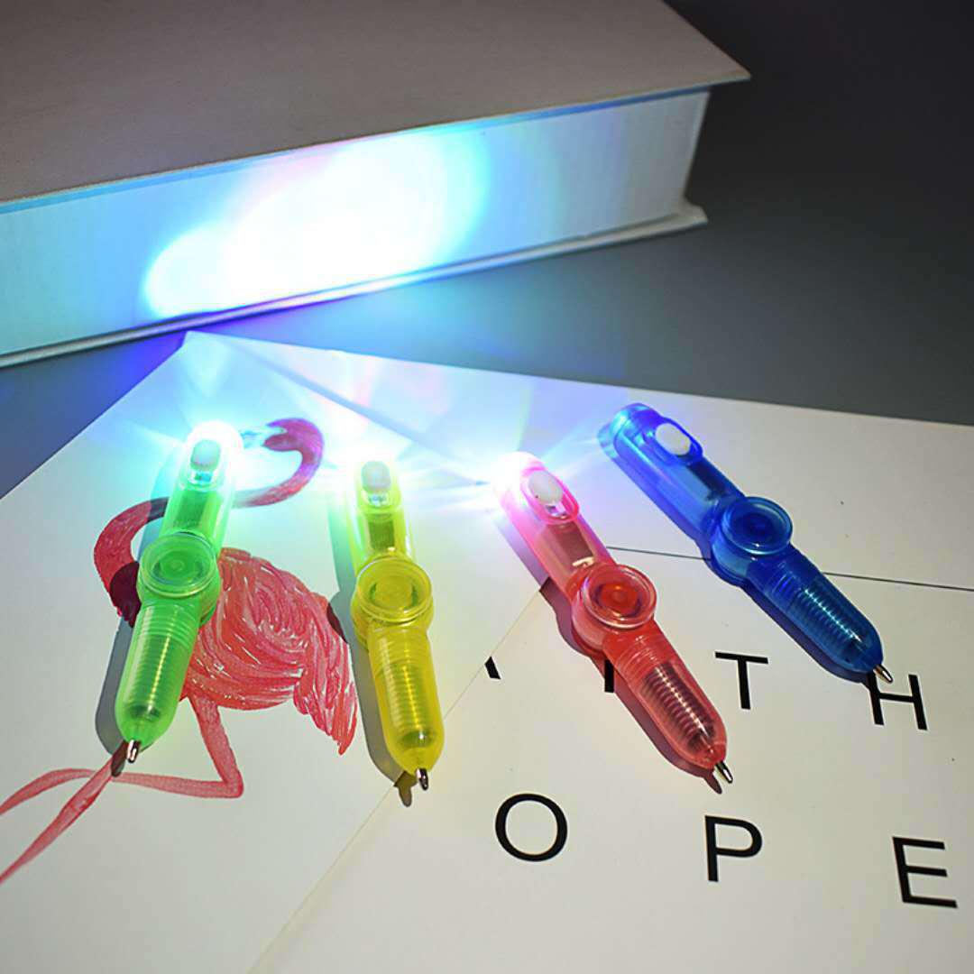 Creative Flashing Spinning Top Pen for Office and Night Market Gifts