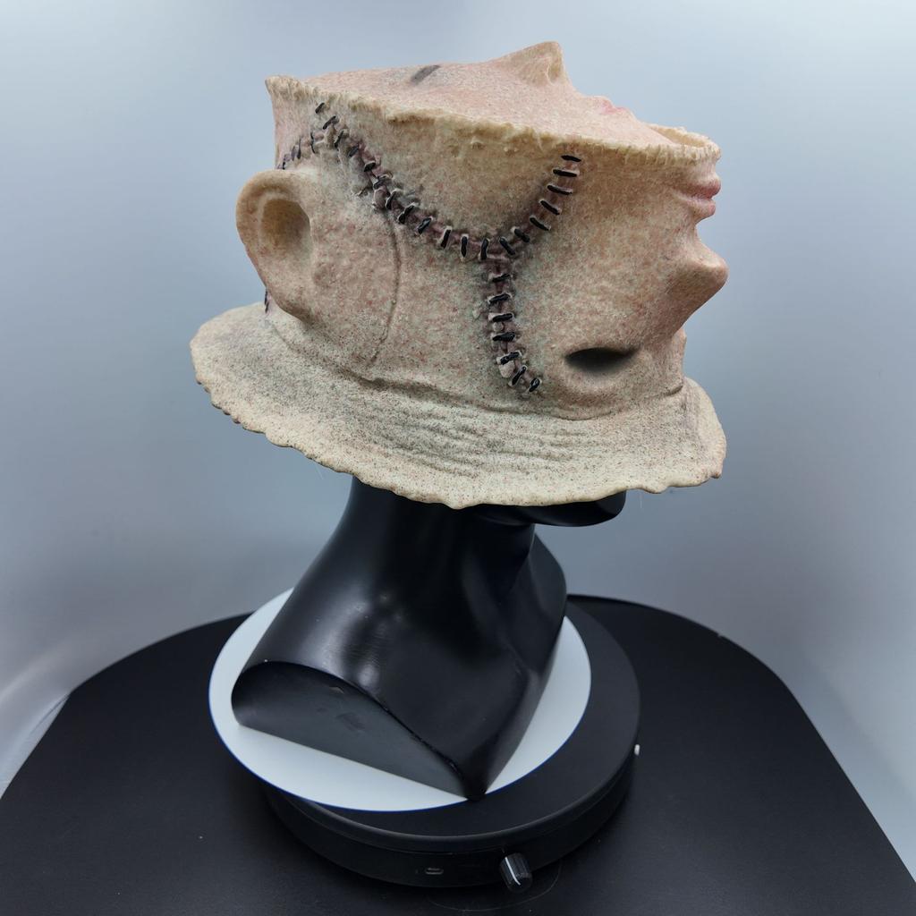 New Face Mask Hat Latex Prop for Halloween Prank Games, Can Be Labeled
