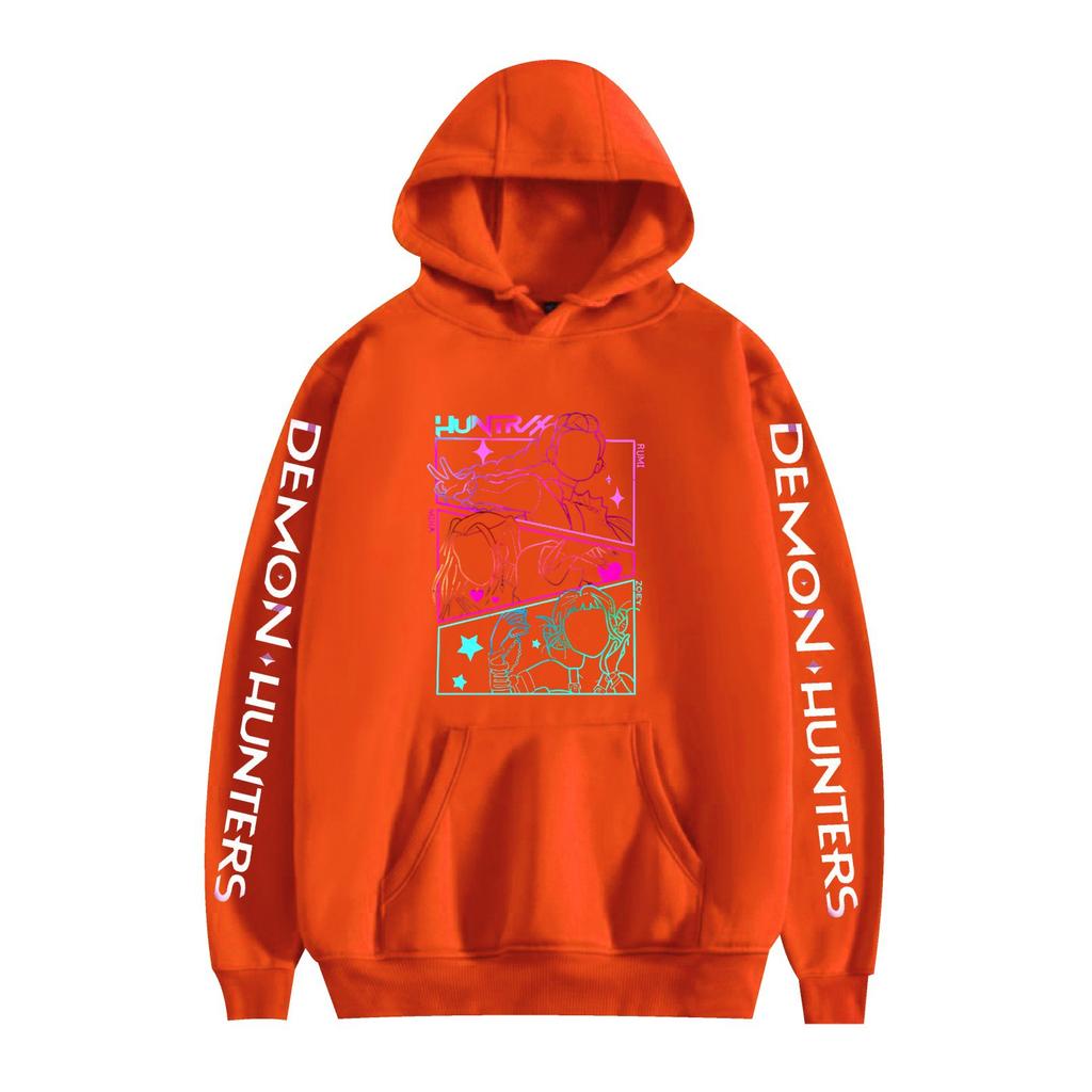 Unisex KPop Demon Hunters Anime Hoodie Sweatshirt Cartoon Printed Streetwear Hoodies for Couples Men Women