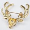Trendy Christmas Gold Deer Brooch - Holiday Accessories Series