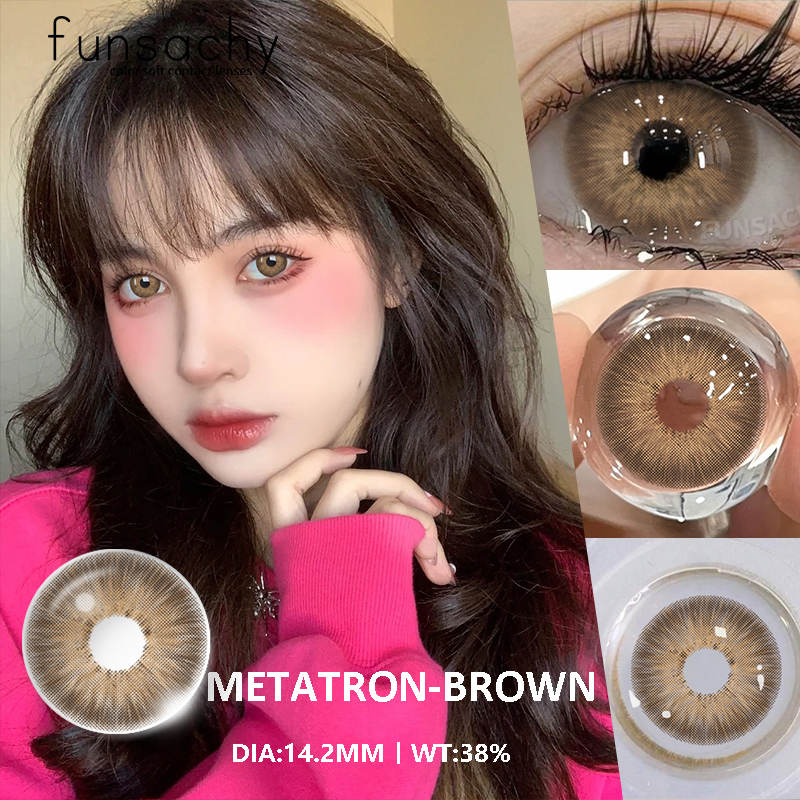 FUNSACHY 2PCS Yearly Colored Contact Lenses for Eye Natural Pupils Grey Blue Contact Lenses Beauty Cosmetics High Quality Lens