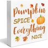 Fall Decor, Fall Kitchen Wooden Sign Decor Desk Sign Pumpkin Spice Wooden Block Sign Rustic Home Shelf Wall Decoration