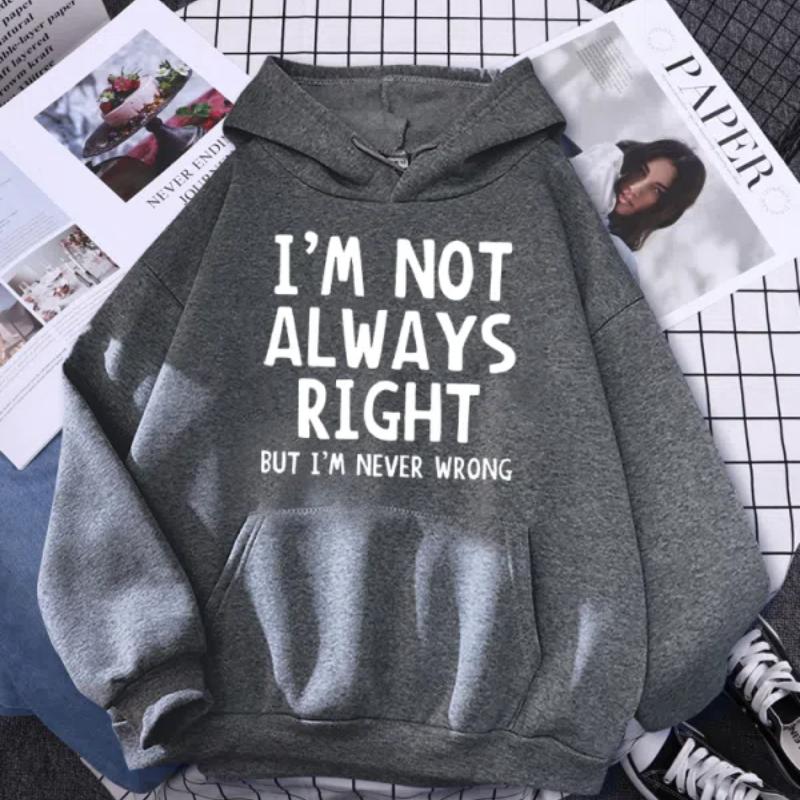 Women's Hoodie Cool Interesting Letters Printed Tops Female Fashion Oversized Hoodies Woman Round Neck Casual Hoodies Clothes