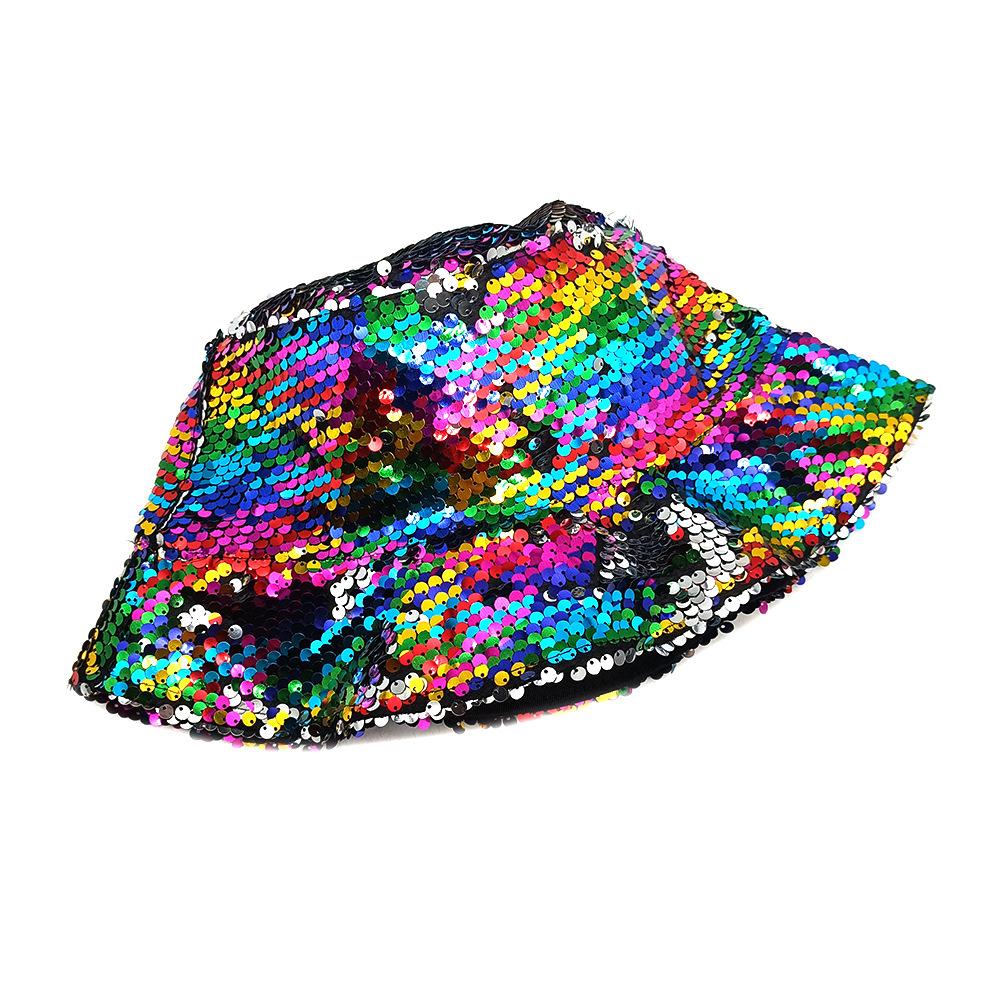 Colorful Bling Sequin Panama Women Fashion Decorate Bucket Hat Spring Summer Sunscreen Fisherman Hat Outdoor Sun Gorras Hiphop