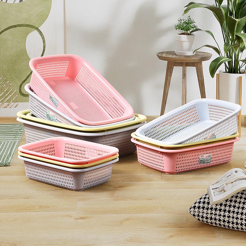 Rectangular Plastic Drain & Rice Sieve Basket