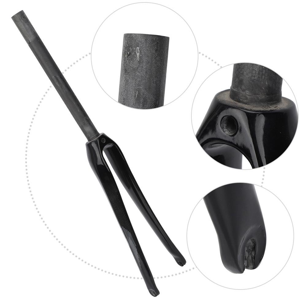 Carbon Fiber 700C Road Bicycle C Brake Straight Tube Hard Front Fork Bike Cycling EquipmentRed Sign