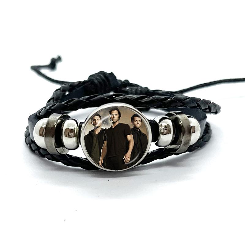 New Supernatural Sign Leather Bracelets Sam Dean Multilayer Braided Handmade Jewelry Gifts for Men Women