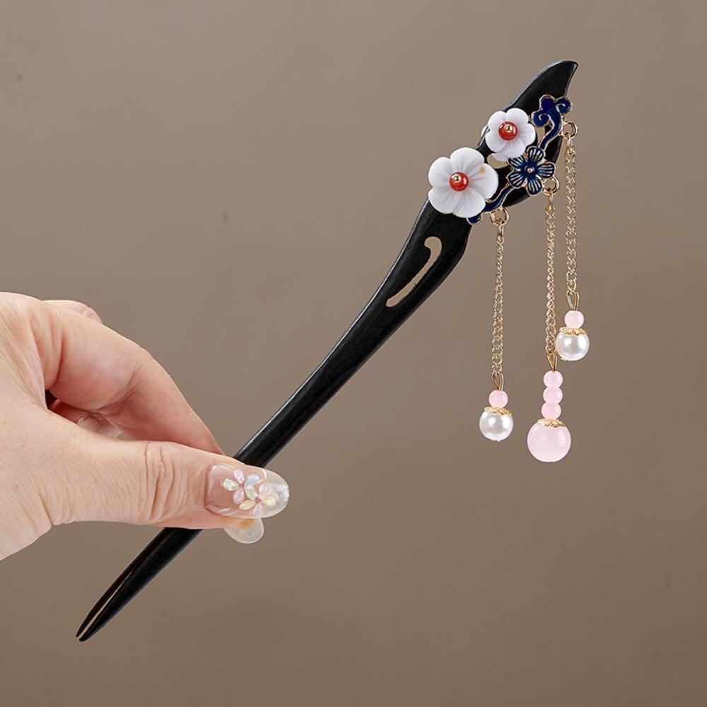 Tassel Chinese Style Hairpin Wood Hanfu Headwear Classical Sandalwood Hair Stick Girls